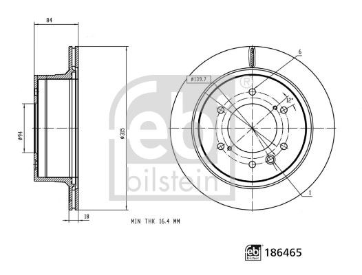 FEBI 186465 Mitsubishi Fren Diski