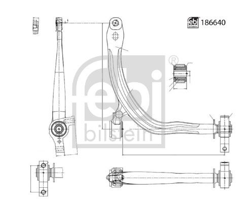 FEBI 186640 Alt Salincak Komple Sol Citroen C5 01>08