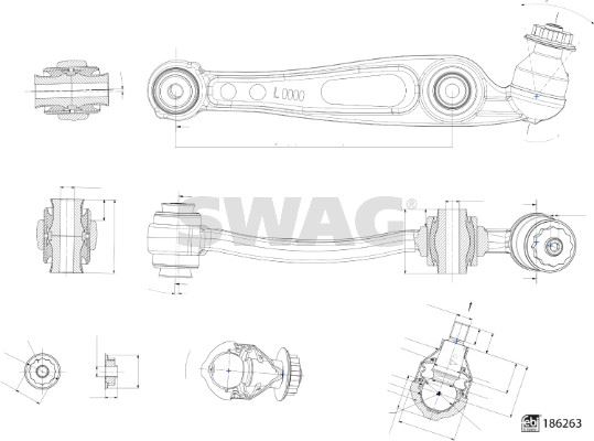 SWAG 33110332 Salincak Land Rover Yataklar. Mafsal Ve Emniyetli Somun İle Febi 186263