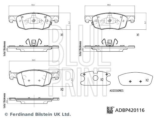 BLUEPRINT ADBP420116 Fren Balatasi Takimi