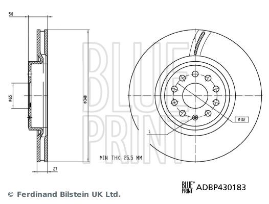 BLUEPRINT ADBP430183 Fren Diski Q4 F4 Q4 F4 Sportback Q4 F4 Sportback Quattro Q4 F4 Quattro