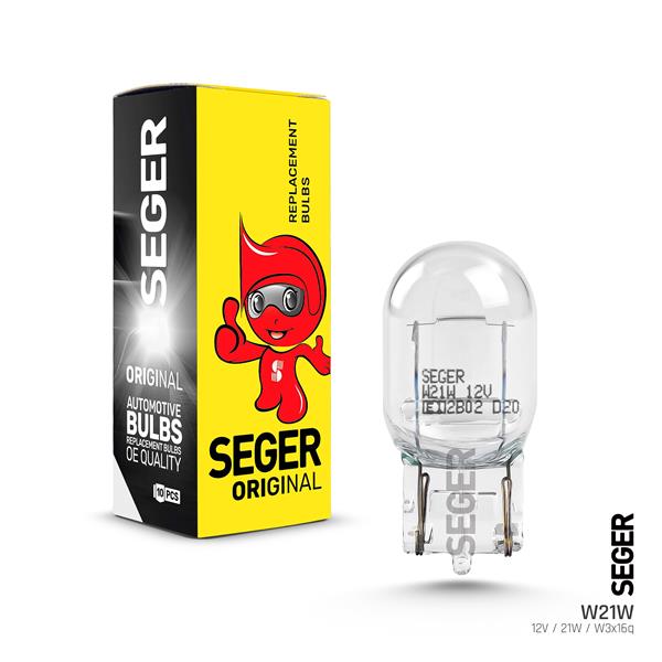 SEGER 208925 Ampul W21w 12v 21w W3x16d B: T20 Dipsiz Standart Yenileme