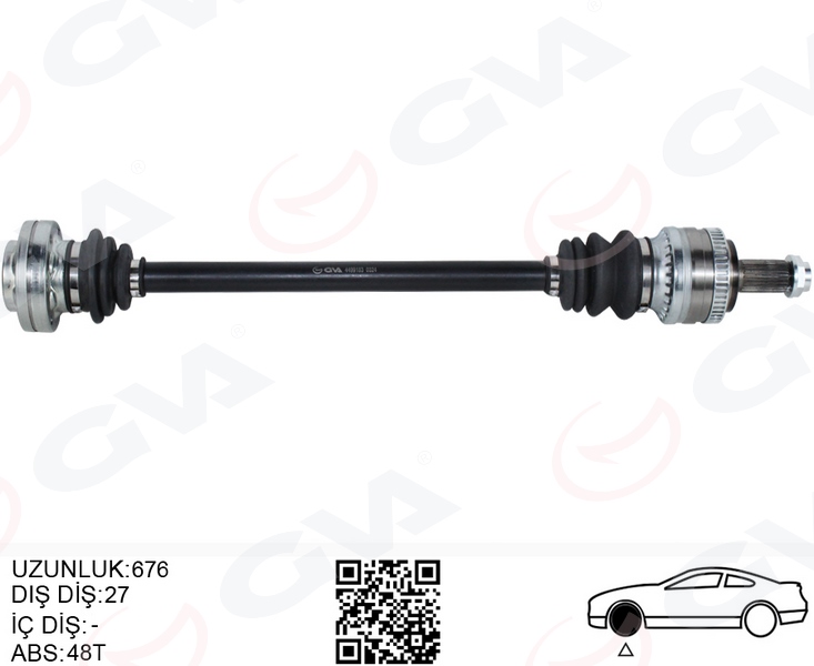 GVA 4499183 Komple Aks Arka Sağ Bmw E46 676mm