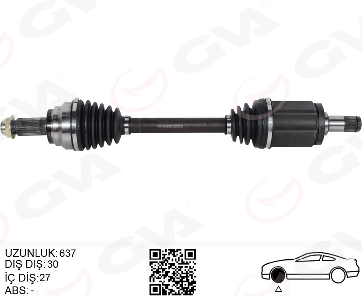 GVA 4499186 Komple Aks Ön Sol Bmw X5 E70 X6 E71 E72 637mm