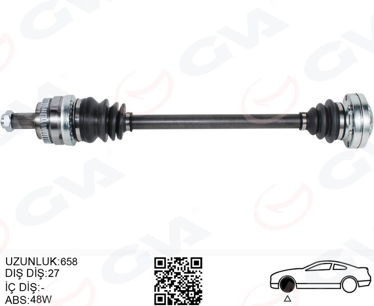 GVA 4499191 Komple Aks Arka Sağ Bmw E81 E87 E82 E88 E90 E91 E92 658mm