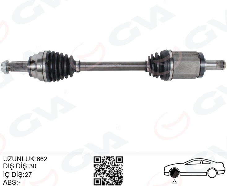 GVA 4499197 Komple Aks Ön Sol Bmw X5 E70 F15 X6 F16 E71 E72 662mm