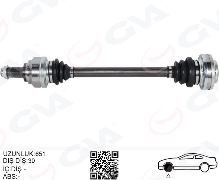 GVA 4499200 Komple Aks Sağ/Sol Bmw E60 E63 E64 E65 E66 E87 E90 E92 E93 E81 E82 651mm Diş 30