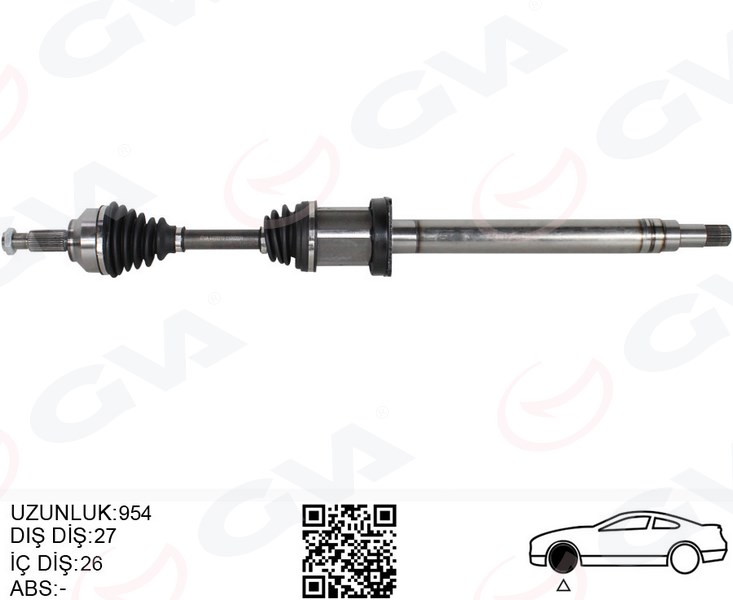 GVA 4499212 Komple Aks Ön Sağ Jaguar X-Type I X400 2.2 D 954mm