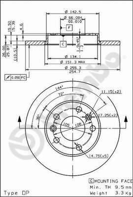 BRE-08.5651.20 Fren Diski Arka Standard Renault