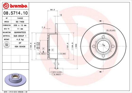 BRE-08.5714.10 Fren Diski On Standard Audi