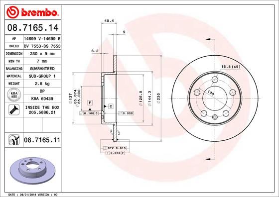 BOS-0986478868 Arka Fren Diski-232x90 5×100 (Vw Golf 98-06  Polo 02-  Audi A1 19-  Seat Ibiza 02-)
