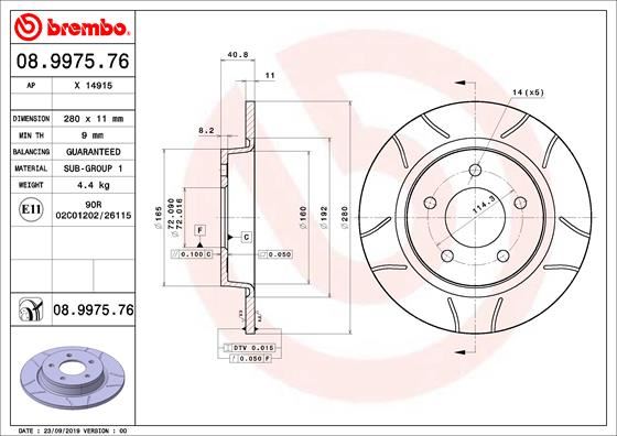 BRE-08.9975.76 Fren Diski Arka Max Mazda