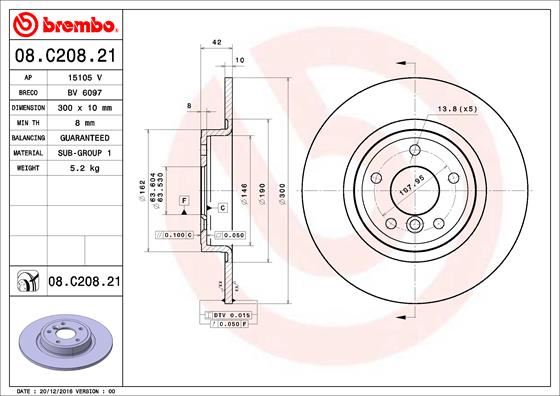 BREMBO 08C20821 Fren Diski