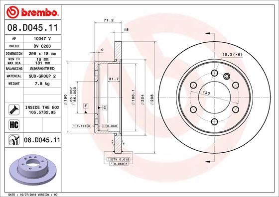 BOS-0986479H06 Fren Diski Arka Mercedes W907 W910 Sprinter