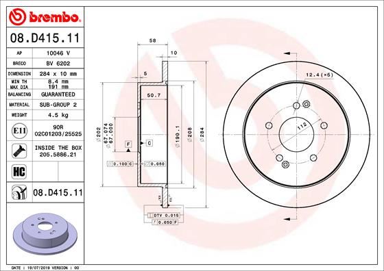 BRE-08.D415.11 Fren Diski Arka Uv Coated Ssangyong