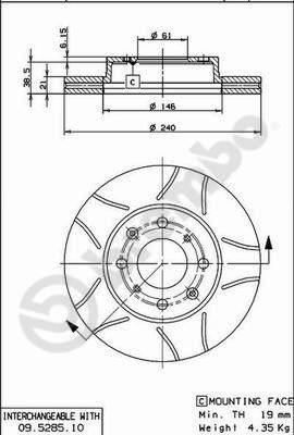 BRE-09.5285.10 Fren Diski On Havali Honda Civic 1.4 1.5 1992-2000 240×4