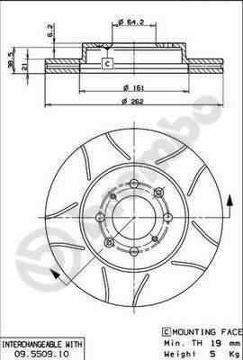 BRE-09.5509.14 Fren Diski On Havali-(262-4)-(Honda  Civic 94-01 1.4 / 1.6 / Civic 01-05 Vtec/Rover-25 00/06