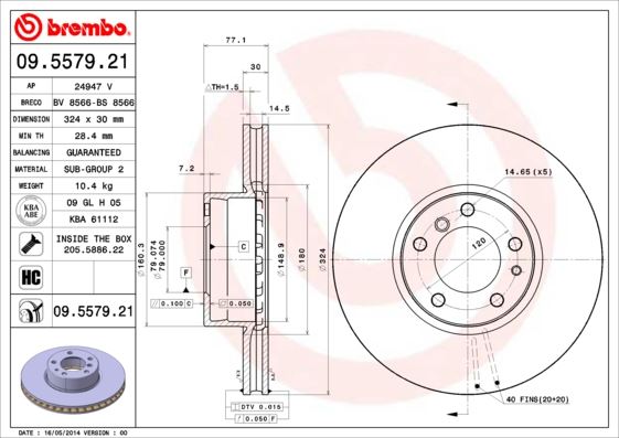 BREMBO 09557921 Fren Diski On Bmw E39 E32 E38 E31