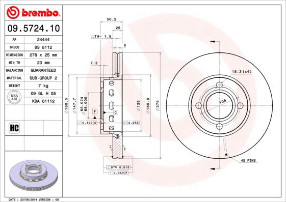 BRE-09.5724.10 Fren Diski On Standard Audi