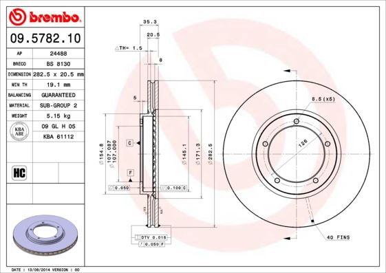 BREMBO 09578210 Fren Diski On Standard Porsche 986478097