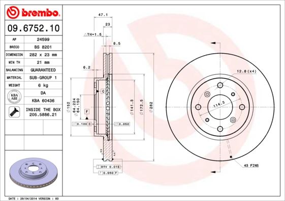 BRE-09.6752.10 Fren Diski On Standard Honda