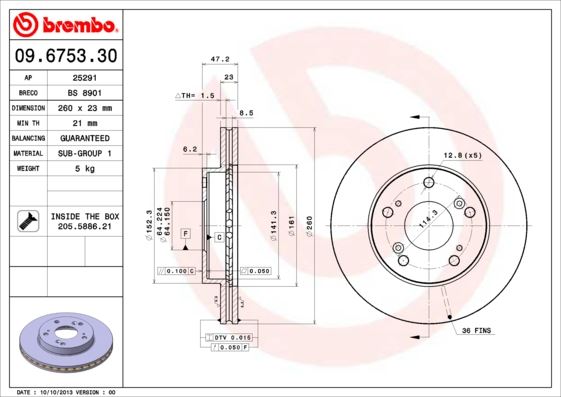 BREMBO 09675330 Fren Diski On Standard Honda