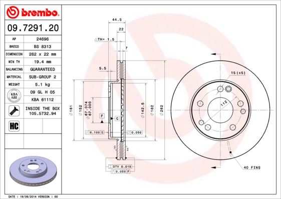 BREMBO 09729120 Fren Diski On Mercedes W201