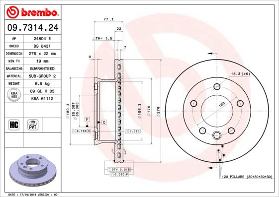 BREMBO 09731424 Fren Diski