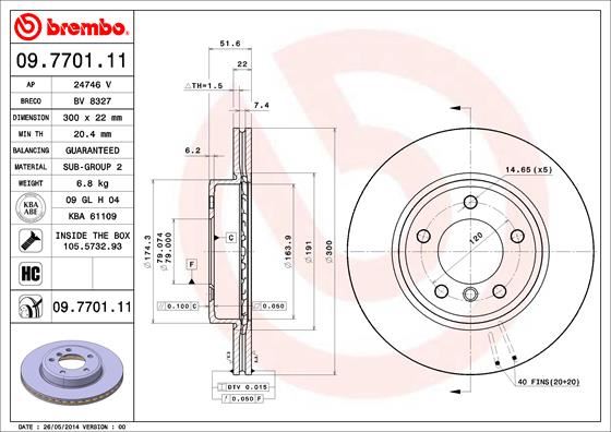 BREMBO 09770111 Fren Diski On Bmw E46 E36 E85