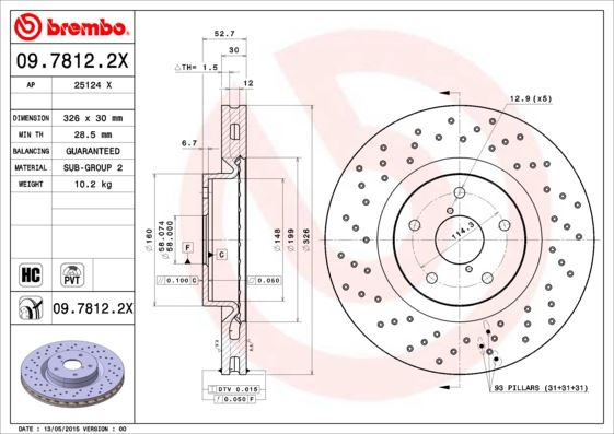 BREMBO 0978122X Fren Diski On Xtra Subaru