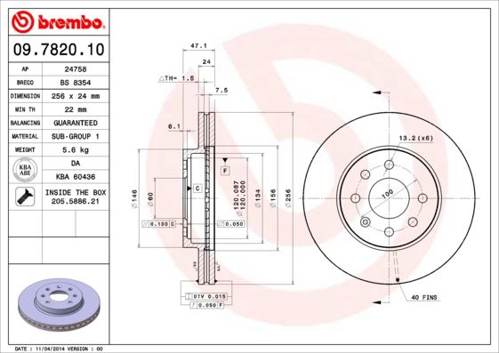 BREMBO 09782010 Fren Diski On Standard Daewoo