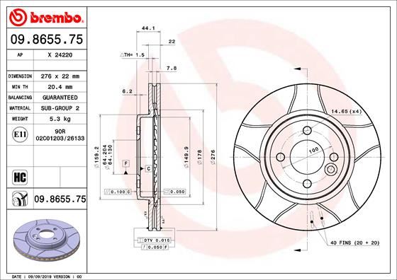 BREMBO 09865575 Fren Diski On Max Mini