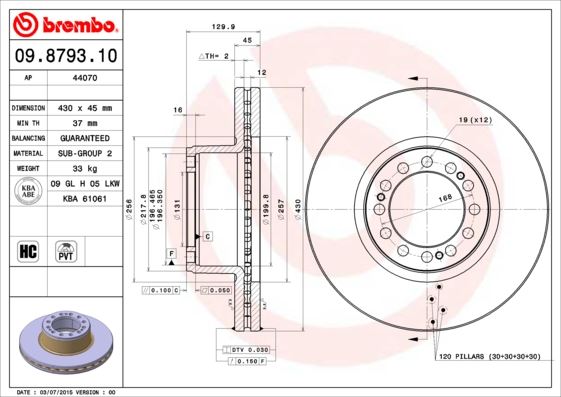 BSG 09-210-003 Fren Diski  Daf, Mercedes-Benz, Meritor, Saf