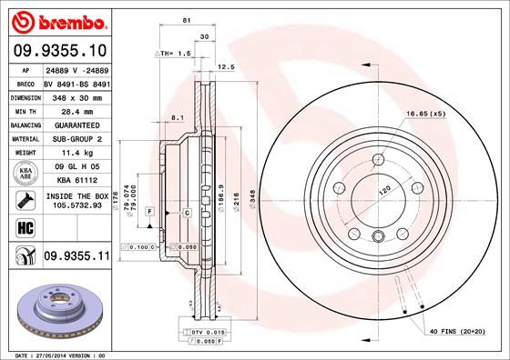 BREMBO 09935511 Fren Diski On Bmw E65 E66