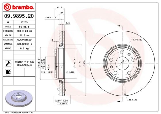 BREMBO 09989520 Fren Diski On Standard Renault