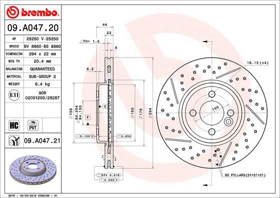BREMBO 09A04721 Fren Diski On Uv Coated Mini