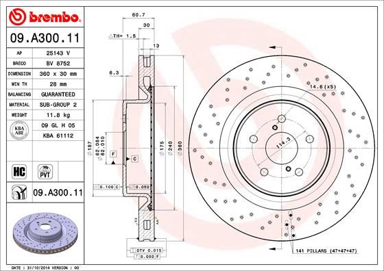 BRE-09.A300.11 Fren Diski On Uv Coated Lexus
