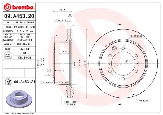 BREMBO 09A45321 Fren Diski Arka Uv Coated Hyundai