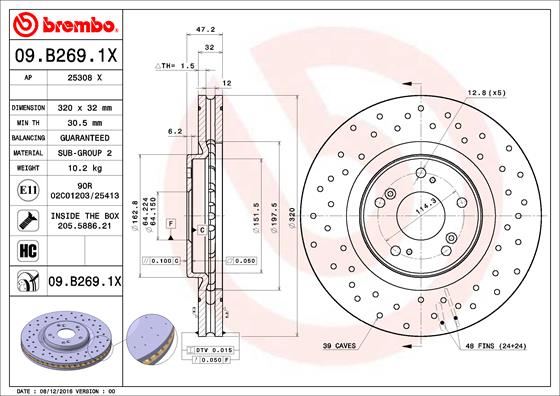 BREMBO 09B2691X Fren Diski On Xtra Honda