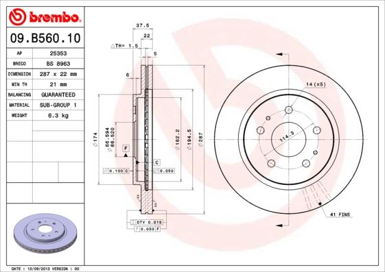BREMBO 09B56010 Fren Diski On Standard Toyota