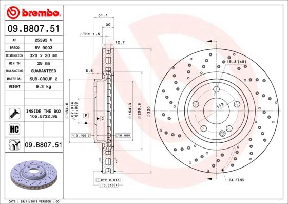 BREMBO 09B80751 Fren Diski On Mercedes W176 W246 C117 X117 X156