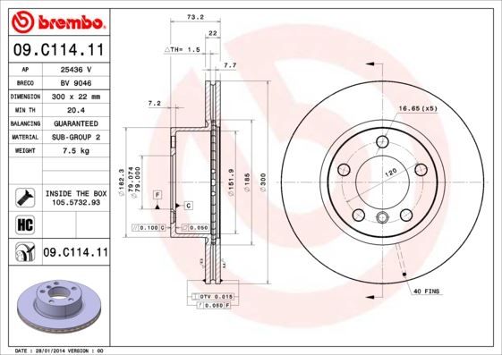 BREMBO 09C11411 Fren Diski On Bmw F20 F21 F30 F31 F34 F32 F33 F36