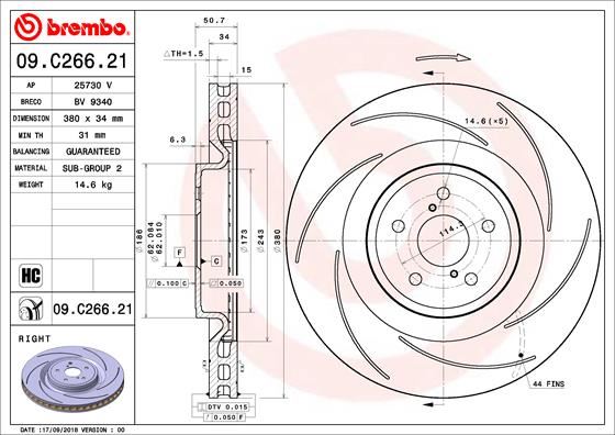 BRE-09.C266.21 Fren Diski On Uv Coated Lexus