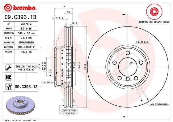 FRD-DDF1867C-1 Fren Diski ( Bmw E60-E61-E63-E64 / 3.5-4.0-5.0 )