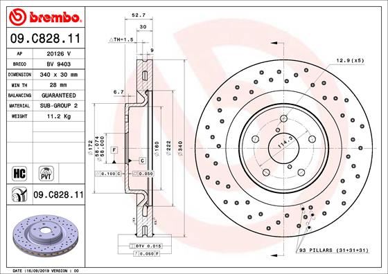 BRE-09.C828.11 Fren Diski On Uv Coated Subaru