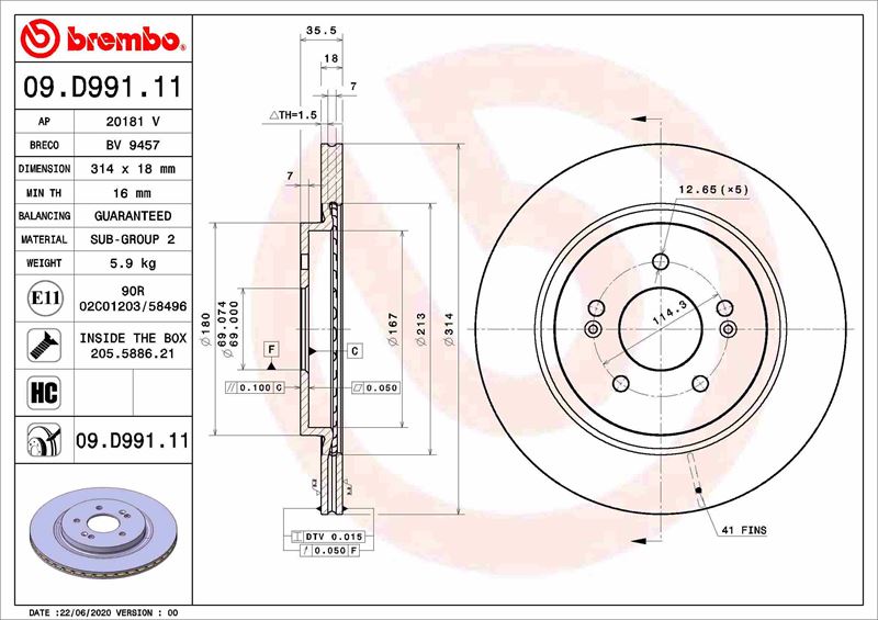 BRE-09.D991.11 Fren Diski Arka Uv Coated Hyundai