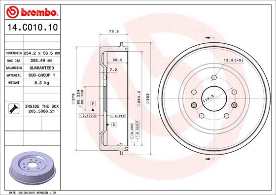 BREMBO 14C01010 Fren Kampanasi Land Rover Freelander I L314 02/98-10/06-Land Rover Freelander I Soft Top L314 02