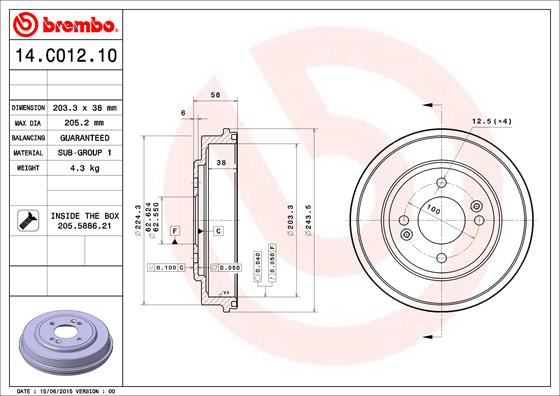 BREMBO 14C01210 Fren Kampanasi Hyundai Getz Tb 06/01-01/11