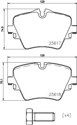 BREMBO P06093 Fren Balatasi On Bmw G42 G20 G30 G31 G38 G21 G28 G22 G23 G26 F52 F45 F48 F39 G01 G02 G08