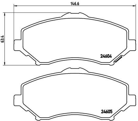 BREMBO P11025 Ön Balata Fiat Freemont 11> Jeep Cherokee 11> Dodge Journey 10> Nitro 07> 2.0 Crd 2.4 2.7 2.8